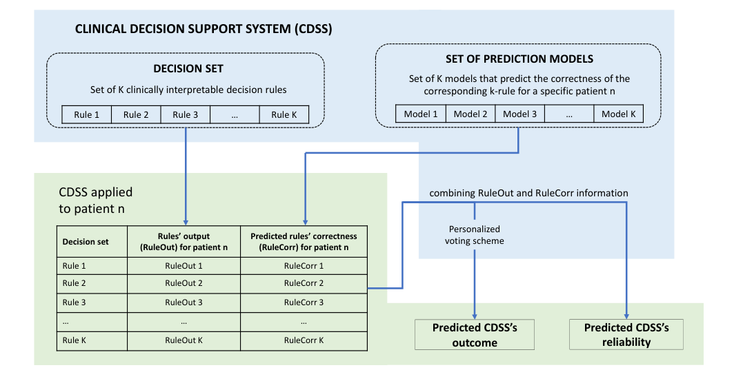 General scheme of the clinical decision support system and its application.