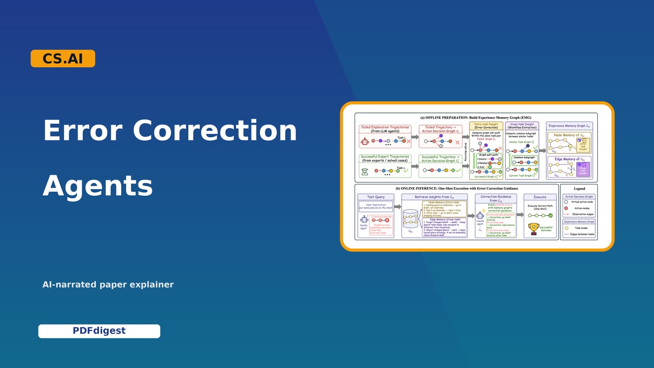 Error Correction Agents Maps Experience Memory Graph: One-Shot visual preview